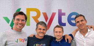 ryte Team Photo von Ryte und Semrush. (v.l.n.r) Mit Andy Bruckschloegl, Marcus Tandler (Gründer Ryte), Eugene Levin (President Semrush) und Jens Mittnacht (CFO/ COO Ryte).