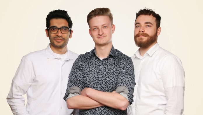 Reeply AI Gründerteam Maximilian Nols, Marc Schäfer und Farzam Madani