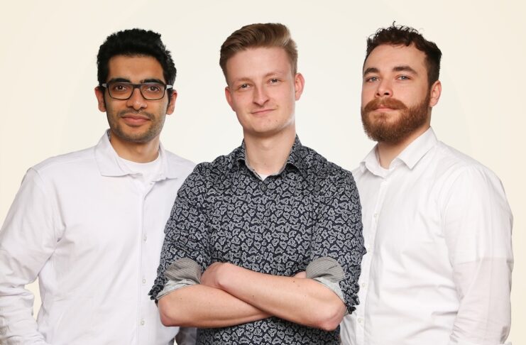 Reeply AI Gründerteam Maximilian Nols, Marc Schäfer und Farzam Madani