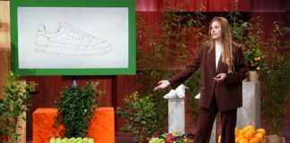 vlace Viola Weller präsentiert mit „VLACE“ einen veganen Sneaker. Sie erhofft sich ein Investment von 200.000 Euro für 10 Prozent der Firmenanteile. Foto: RTL / Stefan Gregorowius