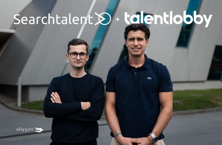 Recruiting Powerhouse Gemeinsam noch stärker: Die allygatr-Start-ups Searchtalent und Talentlobby arbeiten künftig noch enger zusammen – unter Führung des Talentlobby-Gründerduos, Philipp Habring und Paul Hagler (v.l.n.r.) Credits: © talentlobby