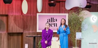 alla und jen Tijen Onaran (l.), Jenny Sternemann Alla Emmerich und Jenny Sternemann (r.) präsentieren mit „alla and jen“ Skintapes für Gesicht und Körper. Investorin Tijen Onaran (l.) macht den Praxistest. +++ Die Verwendung des sendungsbezogenen Materials ist nur mit dem Hinweis und Verlinkung auf RTL+ gestattet. +++ Foto: RTL / Bernd-Michael Maurer