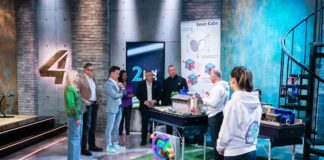 18. März 2025 Bild:Enair-Cube Gründer mit den Investoren in der Sendung 2 Minuten 2 Millionen@-PULS4 Fotograf: Gerry Frank