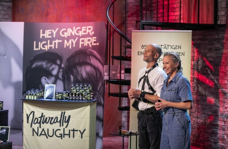 2 Minuten 2 Millionen am 22. April die Gründer von Naturally Noughty beim Pitch im Studion von 2 Miniten 2 Millionen für dei Aussstralung am 22 April!