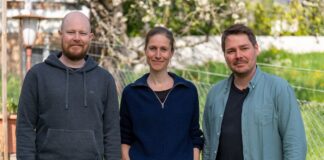 Fryd community app Founder Team Bild stehend im Freien Steffen Abel, Anne Beuttenmüller und Florian Haßler @ Fryd