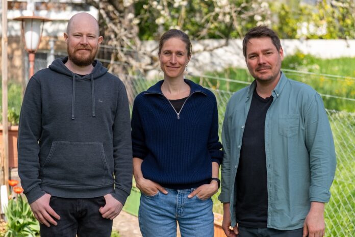 Fryd community app Founder Team Bild stehend im Freien Steffen Abel, Anne Beuttenmüller und Florian Haßler @ Fryd