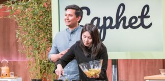 laphet teepesto teeblätter May Htat Oo (r.) und Min Zaw Oo präsentieren mit „Laphet“ essbare fermentierte Teeblätter. Sie erhoffen sich ein Investment von 120.000 Euro für 15 Prozent der Firmenanteile. Foto: RTL / Bernd-Michael Maurer