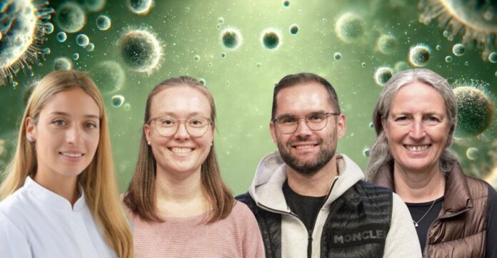 BioExoTec: Krebs erkennen mit Exosomen Founderteambild Prof. Dr. Marie-Nicole Theodoraki, Dr. Linda Hofmann, Tobias Theodorakis und Dr. Gaby Wiegran