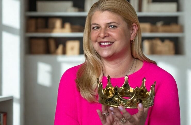 This is Royal Business: Hoflieferanten und Königshäuser Gründerin mit krone in der hand Christine Maria Veauthier This is Royal Business @Jennifer Meissner