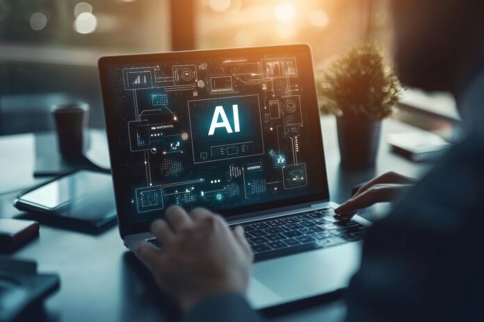 ki jobs nebenberuflich geld verdienenAI - Artificial Intelligence in der täglichen Anwendung am Laptop oder Tablet, Tägliches Arbeiten mit KI zur Optimierung von Prozessen, Unterstützung und Verbesserung von Prozessen und Arbeitsabläufen
