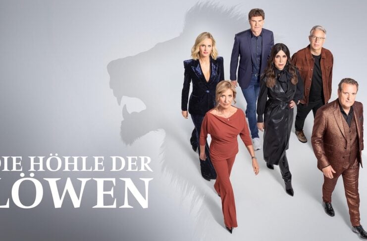 25.08.2025: Gründershow Die Höhle der Löwen startet bei VOX V.o.l.: Janna Ensthaler, Carsten Maschmeyer, Dagmar Wöhrl, Judith Williams, Frank Thelen und Ralf Dümmel. Foto: RTL / Boris Breuer
