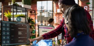 chatgpt-2025-ki-geld-verdienen Team beim Arbeiten an einem Schreibtisch mit KI