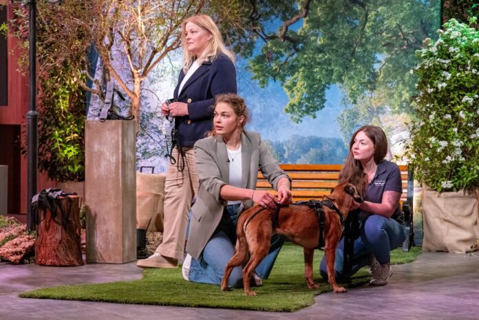 dogs-guard hund leine Pitch dogs-guard Andrea Heuser (l.) und Fiona Consuela Czerwionke präsentieren das ausbruchsichere und verwicklungsfreie Leinenführsystem „dogs-guard“. Lisa Parczanny (r.) mit Hündin 