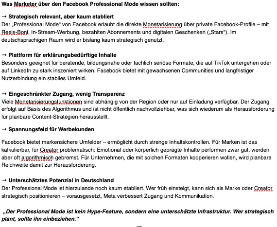 Was Marketer über den Facebook Professional Mode wissen sollten:
