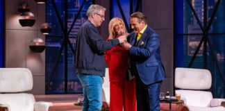 29. September 2025: Skandal in Die Höhle der Löwen. Die „Löwen“ Dagmar Wöhrl, Frank Thelen (l.) und Ralf Dümmel unterziehen den Health-Boost Kaffee von „Coby´s“ dem Geschmackstest. Bild@ RTL / Bernd-Michael Maurer