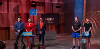 Mit digitaler Power gegen den Fachkräftemangel NewLifeJobs zeigt Recruiting Power in Höhle der Löwen Beim Battle treten "NewLifeJobs“ (l.) mit den Gründern Leon Eichhorst (l.) und Tetyana und Ralf Mühlen gegen „SwimPal“ mit den Gründern Marvin Schneiders (l.) und Julian Schäfers gegeneinander an. Wer kann die „Löwen“ mit seiner Geschäftsidee überzeugen und darf weiter pitchen? Bildcredit: RTL / Bernd-Michael Maurer