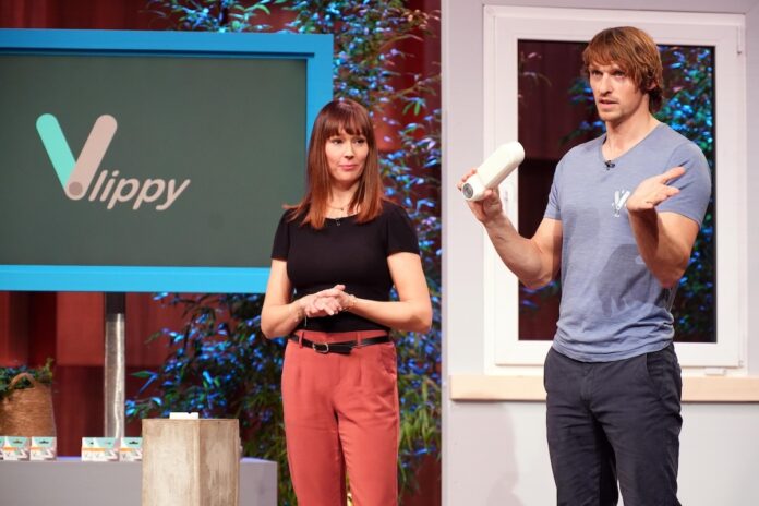 VLIPPY Tür- und Fensterhalter Innovation Alltag und Sicherheit Bianca und Malte Fürstenberg präsentieren den Tür- & Fensterstopper „Vlippy“. Sie erhoffen sich ein Investment von 25.000 Euro für 20 Prozent der Firmenanteile. Bild@ RTL / Stefan Gregorowius