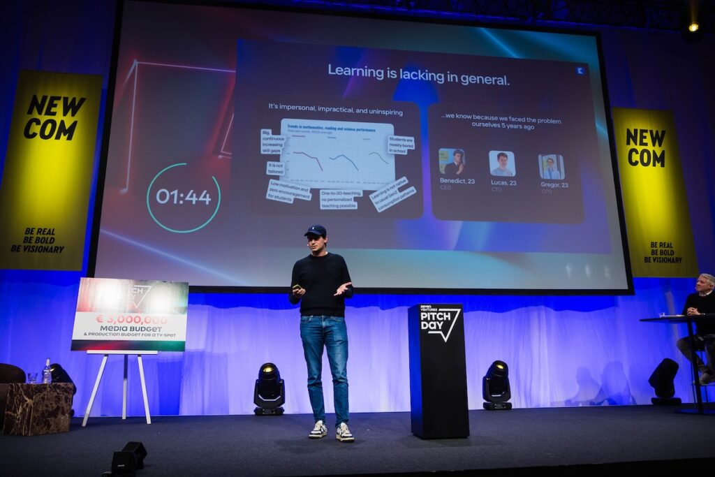 Benedict Kurz von Knowunity pitchte SevenVentures Pitch Day 2025