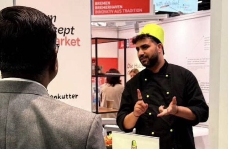 Amjad Foods: Falafel für die moderne Gastronomie Amjad Abu Hamid auf einer messe