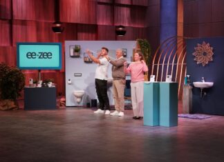 Kann man ein alltägliches Handwerksproblem endlich dauerhaft lösen? eezee macht Silikonieren mit innovativen Produkten einfacher eezee Setbild9 Höhle der Löwen v.l. Tom Lewis, Heiko Geffers, Sandra Geffers Credit RTL Bernd Michael Maurer