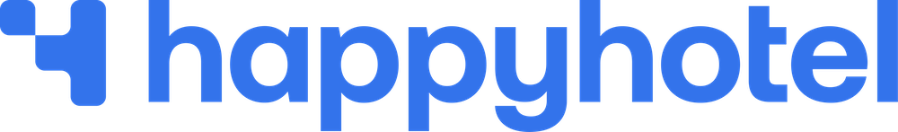happyhotel logo blau weiss