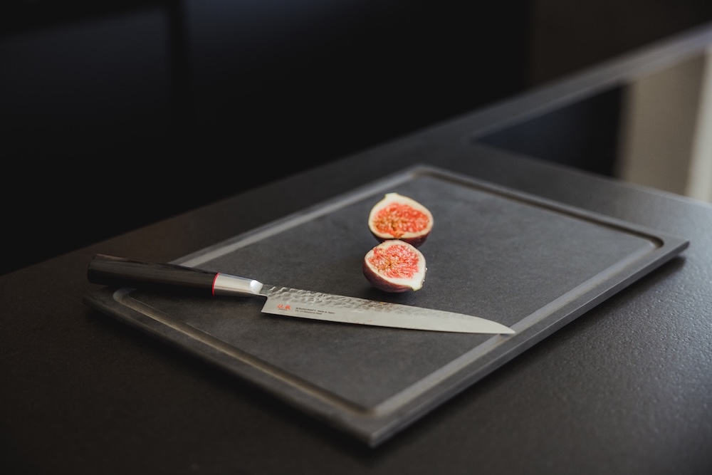 pro planche schneidbretter feige mit messer