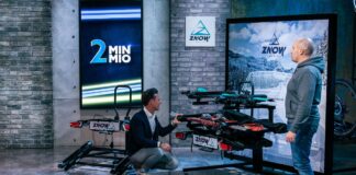 Warum transportieren wir unsere Ski eigentlich noch immer so umständlich? znow-motion Skiträger Adapter Fahrradträger 2 Minuten 2 Millionen 2 Minuten 2 Millionen Bildcredits/Fotograf: PULS 4/ Gerry Frank