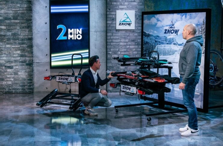 znow-motion Skiträger Adapter Fahrradträger 2 Minuten 2 Millionen 2 Minuten 2 Millionen Bildcredits/Fotograf: PULS 4/ Gerry Frank