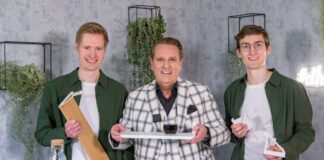 Stoßlüften ohne Umräumen Fensterbank ohne Bohren frischluft Fensterbrett lüften. Bild Frischluft Fensterbrett Höhle der Löwen Pitch: v.l.Lukas Benkhoff, Ralf Dümmel, Benedikt Hartmann Bildcredits/ Fotograf: RTL Bernd-Michael Maurer