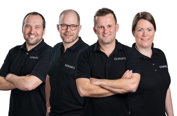 KEMARO Series B Finanzierung und USA Expansion Geschäftsleitung (von links nach rechts): Martin Gadient, Founder | Strategische Partnerschaften & Innovation; Thomas Oberholzer, Founder | CSO; Armin Koller, Founder | CEO; Nadja Gerber, CFO.