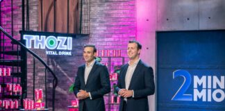 Was steckt wirklich hinter dem neuen Hype um gesunde Drinks? THOZI natürliche Inhaltsstoffe Drink bei 2 Minuten 2 Millionen Bildcredits/Fotograf: THOZI in 2 Minuten 2 Millionen Bildcredits / Fotograf: PULS 4 Gerry Frank