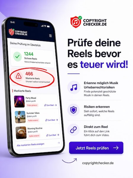 copyrightchecker.de: Social Media und Musik in Reels- app