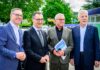 TECH 2026 setzt Zeichen für Europas Zukunft Presserundgang mit Brigl, Häussermann, Bayer-Schiller, Andrea Wasmuth, Dale Rickert, Strobl, Harry Mergel, Gerd Chrzanowski, Petra Olschowski, Christian Müller und Cem Özdemir
