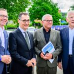 TECH 2026 setzt Zeichen für Europas Zukunft Presserundgang mit Brigl, Häussermann, Bayer-Schiller, Andrea Wasmuth, Dale Rickert, Strobl, Harry Mergel, Gerd Chrzanowski, Petra Olschowski, Christian Müller und Cem Özdemir