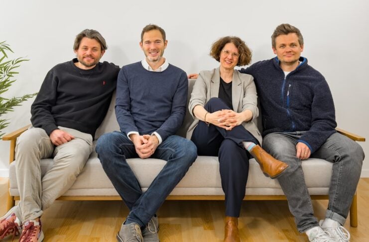 BLP Digital: KI für ERP-Prozesse in Unternehmen. von links nach rechts: Tim Beck, Thore Harmut, Sabrina Schenardi und Sven Beck Bildcredits BLP Digital
