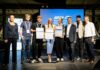 Businessplan Wettbewerb Nordbayern: TigerShark Science gewinnt. BayStartUP zeichnet die besten Gründerteams aus Nordbayern aus. BPWN Finale 2026 - Gruppenfoto Sieger - Foto by Bert Willer