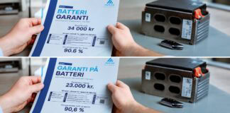 Batteriegarantie für E-Autos Tisch mit abegbildeten Batterie Garantie Zertifikat