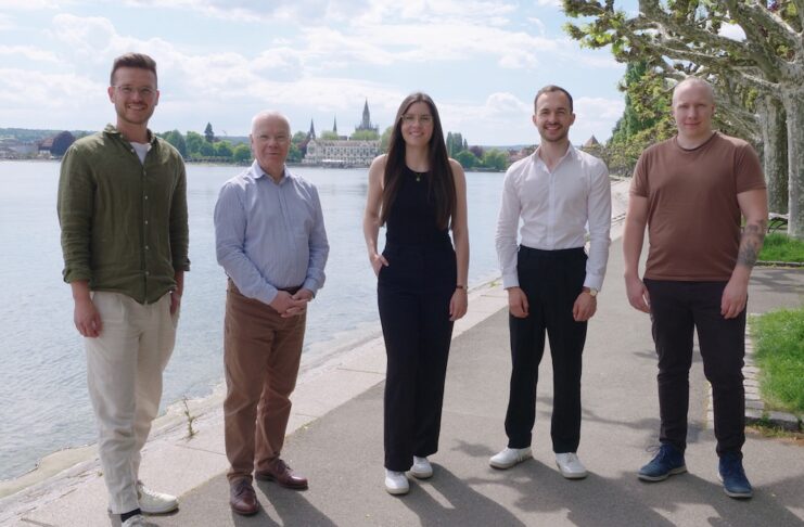 EVERSION erhält 2,3 Millionen Euro in Seed-II-Runde Gründerteam v.l.n.r. Maximilian Starkmann, Wolfgang Triebstein, Julia Zimmermann, Timon Sutter, Lucas Heitele Bildcredits Eversion
