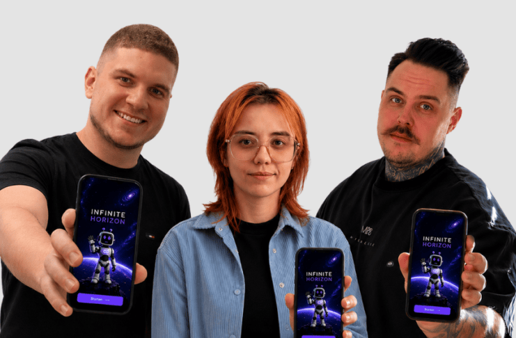 Infinite Horizon: KI für Kinder im Lernspiel Infinite Horizon Team Bild: Julia Drejer, Marvin Grosser und Steven Koch