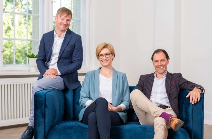 metr erhält Series-B-Finanzierung für Bestandsgebäude Das Management-Team von metr (v.l.n.r.): Maximilian Thumfart, Dr. Franka Birke und Samuel Billot