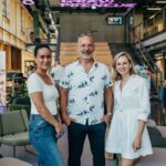 reo: Verpackungen für die Kreislaufwirtschaft Team reo mit Eloise Mayer, Florian Mayr und Gründerin Steffanie Rainer Fotografin: Isabelle Dupont