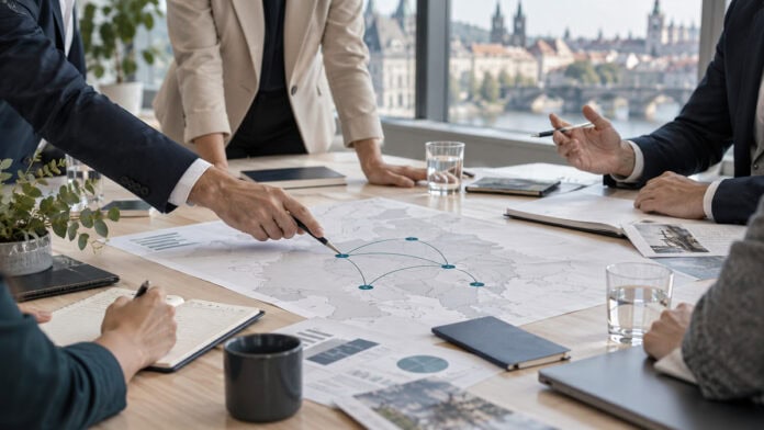 AuftragsBrücke: Unternehmen finden über die Plattform Aufträge Bildhinweis: KI-generiertes redaktionelles Symbolbild; keine Darstellung des tatsächlichen Gründers oder Teams. Bildrechte: AuftragsBrücke / erstellt mit OpenAI.