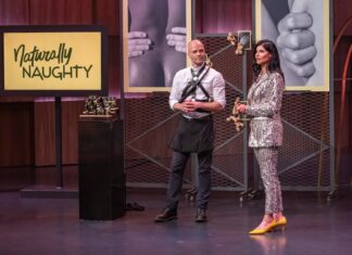 Naturally Naughty: Die Höhle der Löwen & Sexual Wellness. Ingwer Sörensen präsentiert mit „Naturally Naughty“ Ingwerbasierte Produkte für mehr Sinnlichkeit. Er erhofft sich ein Investment von 75.000 Euro für 10 Prozent der Firmenanteile. Micaela Schäfer unterstützt ihn bei dem Pitch. Foto: RTL / Bernd-Michael Maurer