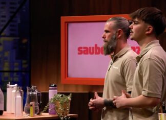 sauberdropz: Trinkflasche überzeugt Ralf Dümmel Höhle der Löwen sauberdropz Setbild v.l.Andreas Berger,Fabian Berger Credit RTL