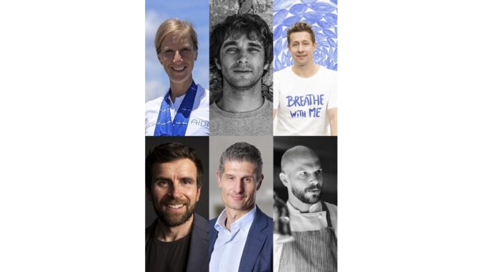 Interview_Mosaik Leistungsfähigkeit: Gründer:innen brauchen Regeneration. Die Porträtfotos für das Mosaik-Bild wurden von den Interviewten zur Verfügung gestellt. Foto © Remo Neuhaus, Foto © Freddy Olander, Foto © Jennifer Wendland, Foto © Marko Seifert, Foto © Max Meister, Foto © Jan Strempel Photography Jeppe Hein Portrait 2022