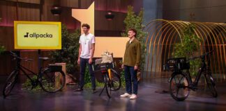 allpacka One: Klappbare Fahrrad-Lastenbox aus Dresden in Die Höhle der Löwen allpacka One: Fahrrad-Box bei Die Höhle der Löwen Lukas Ludwig und Jonathan Vincentz (v.li.), Gründer von allpacka One Foto: RTL