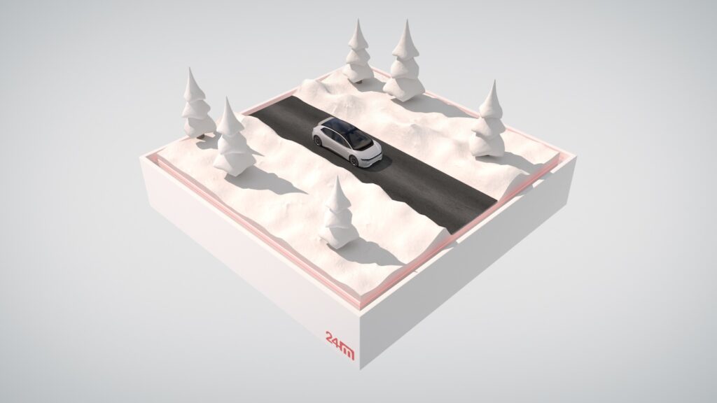 ETERNALYTE 24M Battery an ev in a winter wonderland on the road with snow!