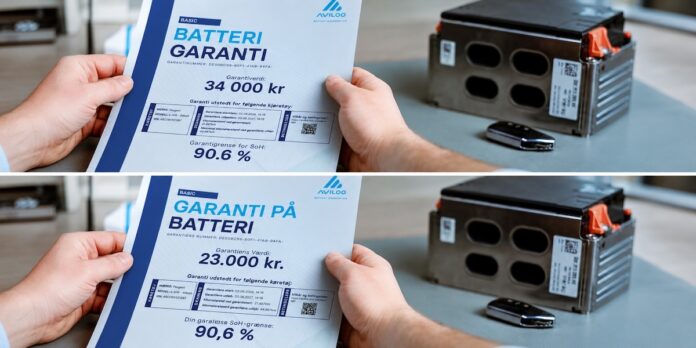 Baterry Warranty Certificat AVILOO has expanded its EV Battery Warranty to Norway and Denmark, giving used electric vehicle buyers access to an independent, financially backed battery warranty based entirely on objective battery diagnostics. The expansion strengthens buyer confidence and further extends AVILOO's growing presence across Europe's leading EV markets.